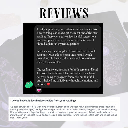 Reviews for general 3-card spreads on career and love